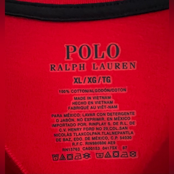 Polo by Ralph Lauren Men’s Red Cotton Sleep Shirt Size XL - Picture 3 of 6